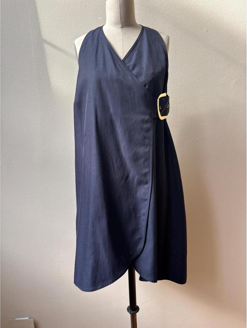 Stella McCartney Navy Sleveless Wrap Dress - Picture 3 of 8